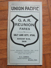 1909 UNION PACIFIC RAILROAD BROCHURE GAR REUNION CIVIL WAR VET SALT LAKE CITY picture