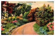 Postcard ROAD SCENE Edgewater Wisconsin WI 6/7 AU8025 picture