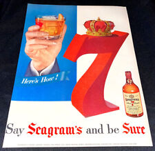 1953 Seagram's 7 Whiskey Large Vintage Print Advertisement Full Color Retro MCM picture
