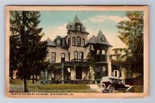 Winchester VA-Virginia, Superintendent House at Academy, c1925 Vintage Postcard picture