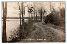 c1910s Cunningham Pond Birch Trees Dirt Road Peterborough NH RPPC Photo Postcard picture