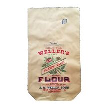 Vintage 25 Lb Empty Paper Flour Bag J.W. Weller/ East Fultonham Ohio  picture