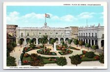 c1920s~Plaza De Armas~City Hall & Senat Building~Havana Cuba~Vintage Postcard picture