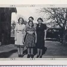 Vintage Photograph 1920s Automobile and Four Young Girls  picture