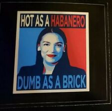 AOC A.O.C. sticker Hot as a Habanero Dumb as a brick 😜 Funny Alexandria Cortez  picture