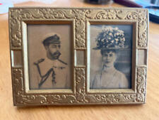 Tsar Nicholas and his Aunt Queen Alexandra of Britain - photos in gilt frame. picture