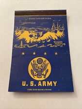 Matchbook Cover Matchcover US Military Navy 40 Strike Blue & Yellow Tank Scene picture