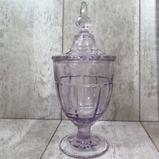 Rare Antique Apothecary Jar/ Candy Dish  Purple  Floral Repoussé Lid Pedestal 9