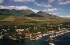 Lahaina Harbor and Town, Maui, Hawaii, Banyan Tree Planted in 1873 --- Postcard picture