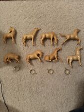 8 Vintage Wooden Horses With 4 Rings picture