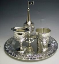 Jerusalem Silver Plated Havdalah Set Shabbath Judaica picture