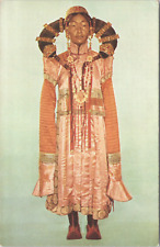 Mongolian Pink Silk Deel Dress Horn Headdress Chicago Natural History Museum UNP picture