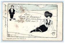 1906 Victorian Hair Boy Girl Beach Romantic Schenectady New York NY Postcard picture