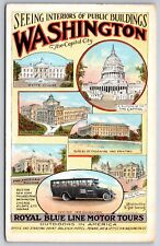 Washington DC~Royal Blue Line Motor Tours~Tour Bus~1920s Advertising PC picture