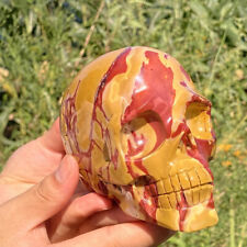 1.22kg Hand Carved Mookite Jasper Skull Natural Quartz Crystal Skull Decor Gift picture