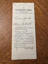 Warranty Deed Real Estate Legal Transaction Otsego Allegan MI Smith 1928  picture