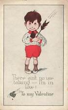 c1920s Boy Arrow Heart Valentines Day P313 picture