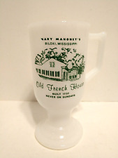 Advertising Milk Glass Mug Mary Mahoney's OLD FRENCH HOUSE Biloxi, Mississippi picture