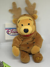 Vintage 1990's Disney Winnie The Pooh Reindeer Beanbag Plush 8” With Tags picture