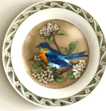 Beautiful Eastern Blue Bird on Dogwood Branch Decorative Porcelain Plate picture