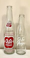 Lot Of 2 Vintage 1950s O-So Beverages Advertising Soda Pop Bottles picture