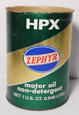 Vintage HPX Zephyr Oil Can Quart Oil Can Maryland Heights Missouri Oil Can USA picture