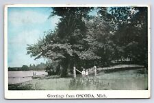 Postcard Greetings From Oscoda Michigan MI c.1925 picture
