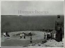 1962 Press Photo Tourists view gun emplacements at Fort Abercrombie - afa46426 picture