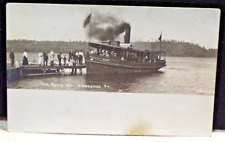 1909 Skegemog Pt Michigan Steamer Ruth Beebe RPPC Postcard Torch River MI Lake picture