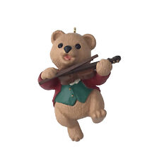 1991 Hallmark Keepsake Ornament Bear Fiddlin Around Dancing Fiddle 2.5” picture