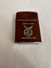 Vintage Champ Austria Leather Wrapped F.O.E. Flip Top Lighter Working Condition picture