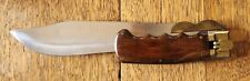 Vintage Large Rostfrie Folding Bowie Knife With Sheath picture