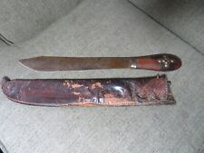 VINTAGE ANTIQUE ORIGINAL 1800S NATIVE AMERICAN LARGE BOWIE KNIFE & SHEATH picture