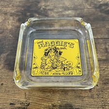 Vintage New Jersey Sweet Maggie's Pub Bar Advertising Glass Ashtray Rare NJ picture