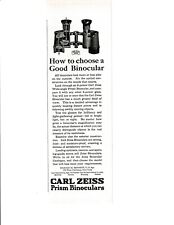Carl Zeiss Binoculars Print Ad 1924 How To Choose Good Binoculars  picture