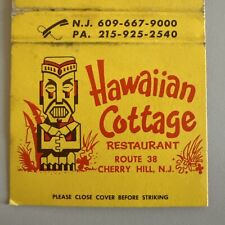 Vintage 1970s Hawaiian Cottage Tiki Bar Cherry Hill NJ Matchbook Cover picture