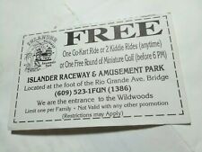 Super Rare Vintage Original Islander Raceway Amusement Park Wildwoods NJ Ticket picture