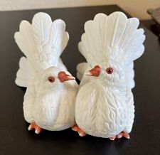 Vintage Royal Crown Love Birds Doves Figurine White Porcelain Bisque 3 7/8