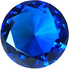 80mm Aqua Blue Crystal Diamond Jewel Paperweight Round picture