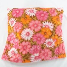 Vtg Unused King Fitted Bed Sheet Funky Flower Power 1960s Pink Daisy Daisies picture