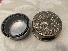 Antique Silver Plated Collapsible Travel Drink Cup Ornate Made in the USA Wine picture