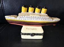 Titanic Vintage Porcelain Trinket Box Hinged 4.75