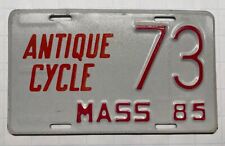 1985 Massachusetts Antique Cycle License Plate #73 picture
