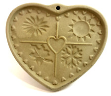 The Pampered Chef Seasons Of The Heart Stoneware Cookie/Candy Mold Vintage 1997 picture