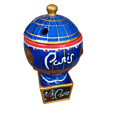 Vintage PARIS Casino Las Vegas souvenir Drink Glass Ceramic Hot Air Balloon picture