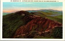 Mount Mansfield Green Mountains Vermont Scenic Landscape WB Postcard picture