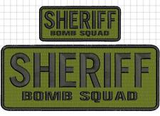 SHERIFF BOMB SQUAD embroidery patches  4x10 and 2x5 hook black letters picture