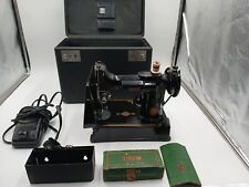 VTG 1952 Singer Featherweight 221-1 Sewing Machine + Case & Accessories picture