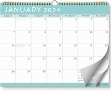 S&O Basic Teal Business Wall Calendar from January 2024-June 2025 - Tear-Off  picture