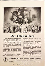 1919 AT&T Partners Our Stockholders Original Antique Print Ad picture